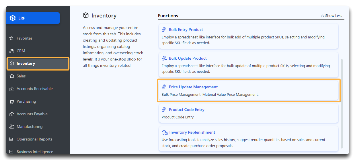 How do I do a bulk price update using a formula?