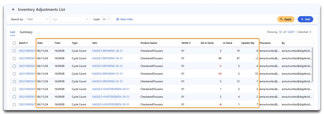 How do I manually adjust inventory? (ERP)