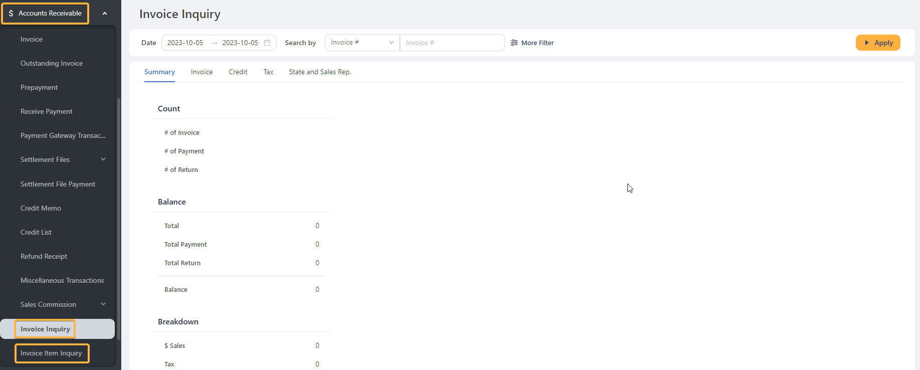 What is the Invoice Inquiry/Invoice Item Inquiry and how do I use it?